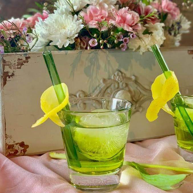 Glass Straws in Forest Green