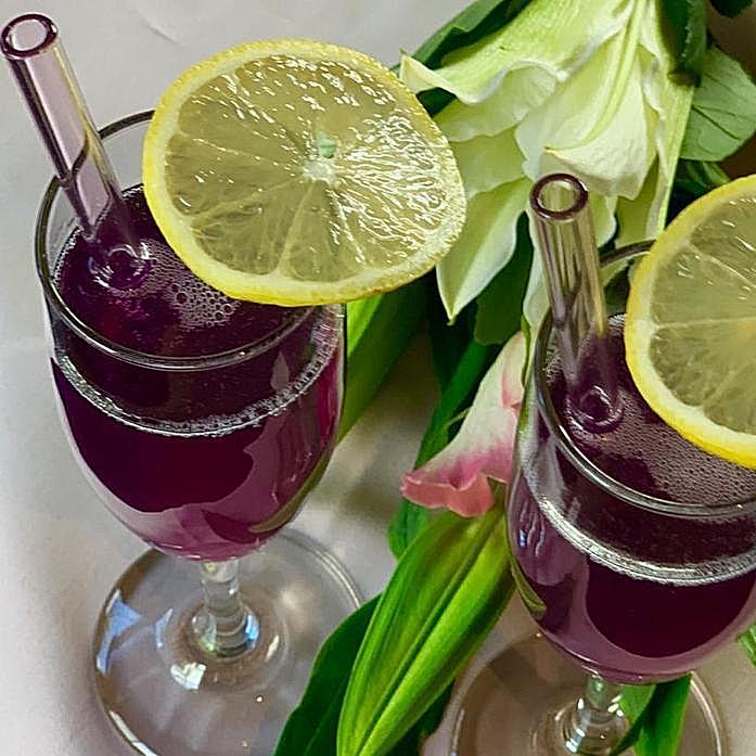 Glass Straws in Purple